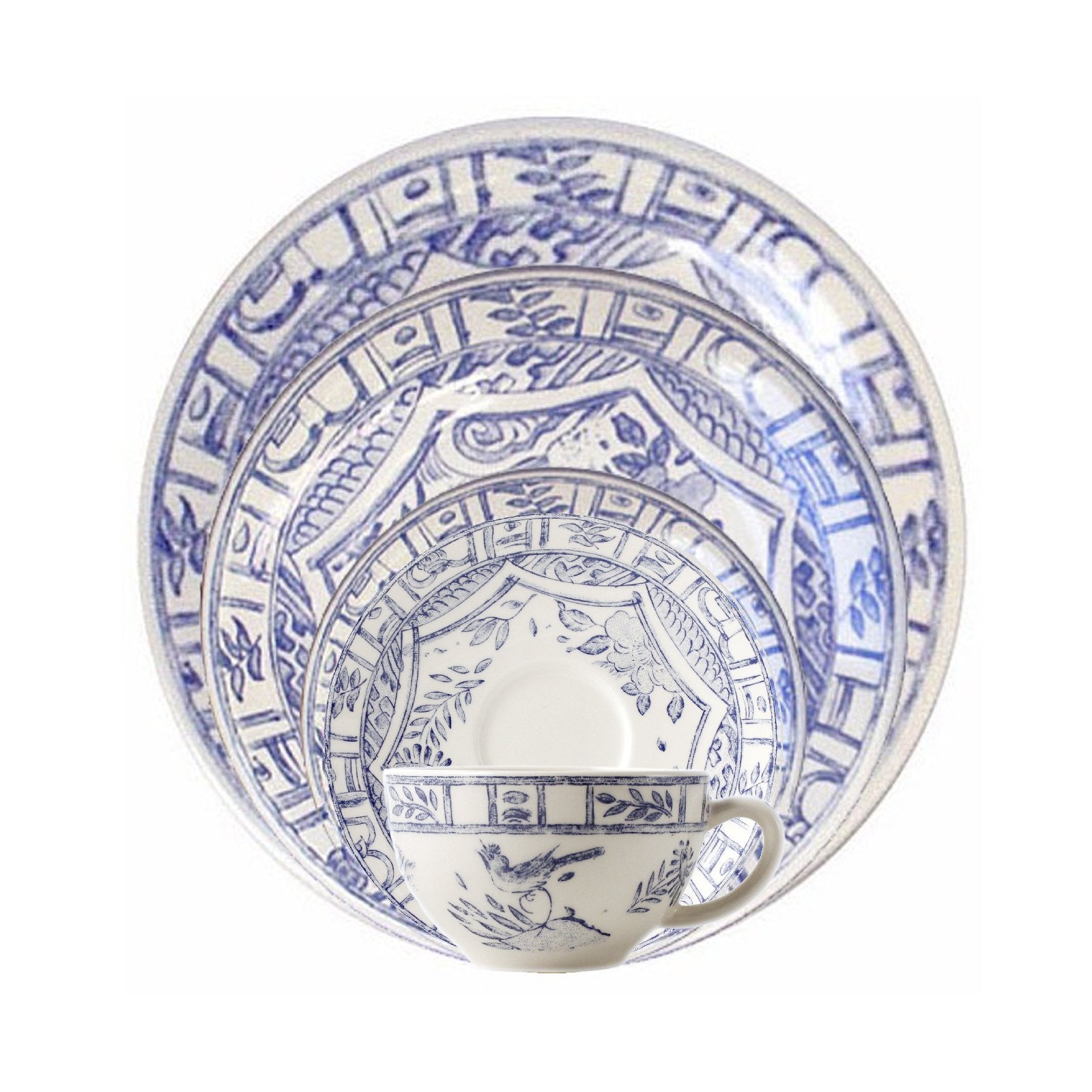 Gien Oiseau Blue & White Dinnerware